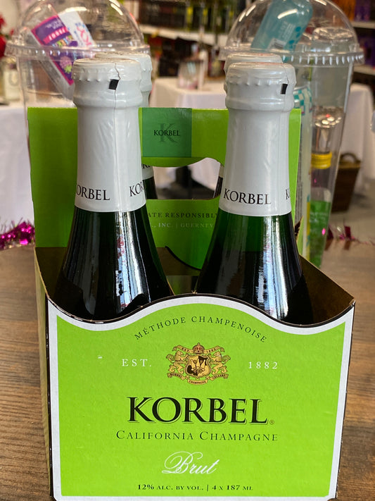 Korbel California Champagne Brut (4 x 187 mL)